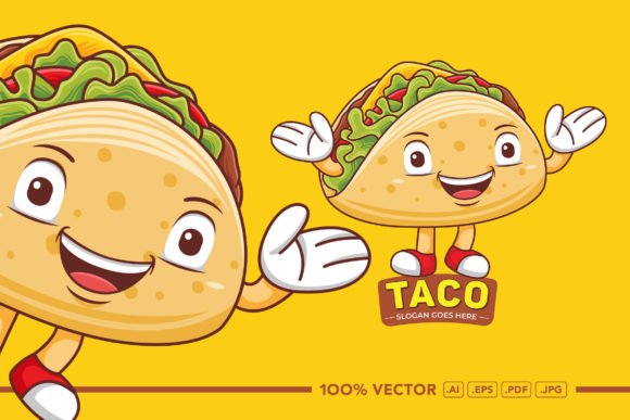 Charming Taco Mascot: A Vector Graphic for Your Brand