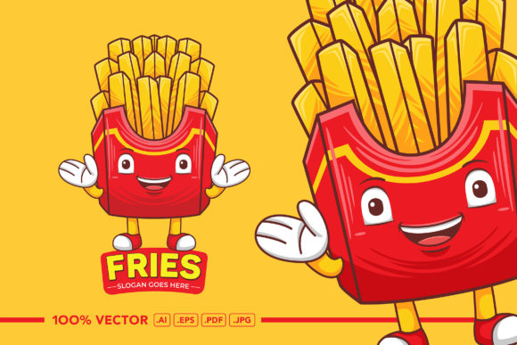 French Fries Mascot Logo: A Crispy Vector Graphic for Your Brand