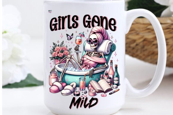 Girls Gone Mild PNG Skeleton Spa Day: The Ultimate Cozy Bachelorette Design