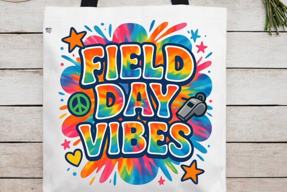 Groovy Field Day Vibes Tie Dye PNG for Retro Designs