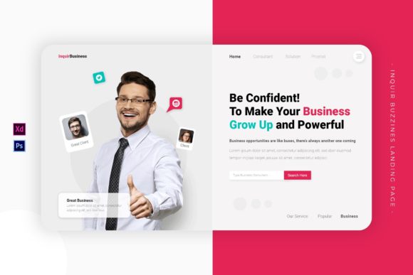 Inquir Buzzines | Landing Page: A Clean Canvas for Your Brand