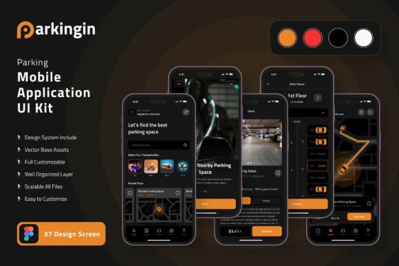 Parking Application Mobile UI KIT: Streamline Your App Design