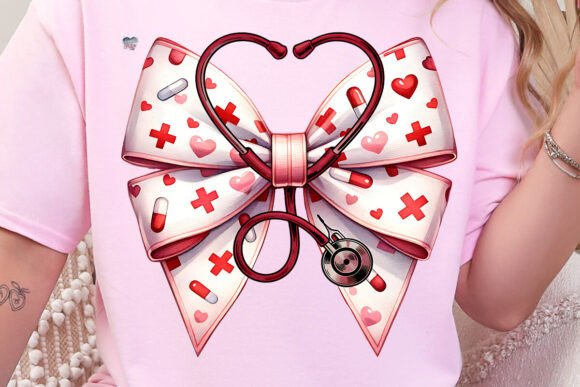 Red Coquette Nurse Bow PNG: A Charming Design for Medical Projects