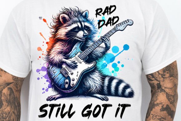 Rocking Fatherhood: The Rad Dad Raccoon Guitarist Design