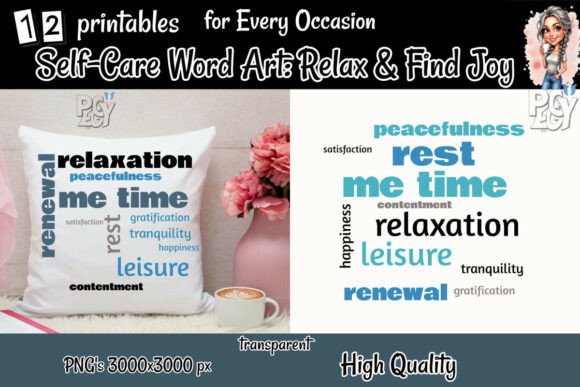 Self-Care Word Art: A Visual Guide to Relax & Joy